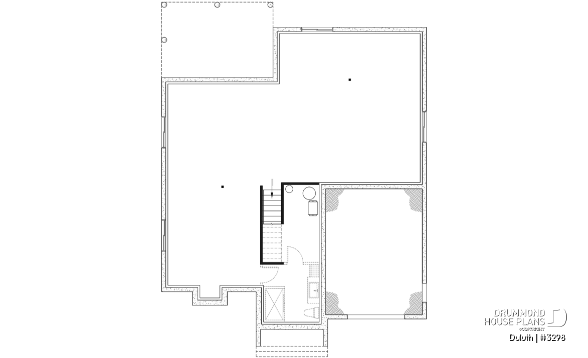 Basement - Cozy 2 beds / 2 baths farmhouse plan with 9' ceiling, pantry and laundry room on main floor - Duluth