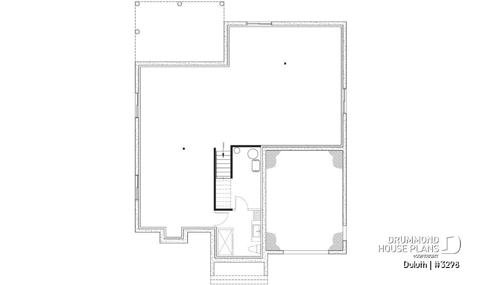 Basement - Cozy 2 beds / 2 baths farmhouse plan with 9' ceiling, pantry and laundry room on main floor - Duluth