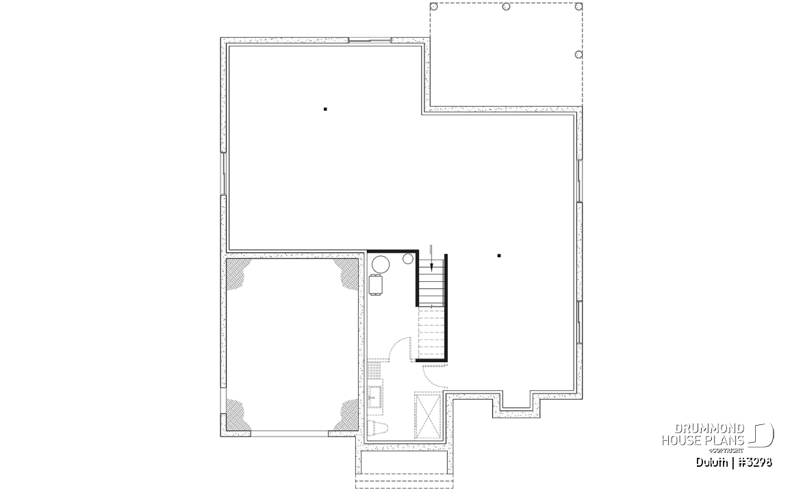 Basement - Cozy 2 beds / 2 baths farmhouse plan with 9' ceiling, pantry and laundry room on main floor - Duluth