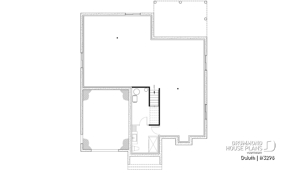 Basement - Cozy 2 beds / 2 baths farmhouse plan with 9' ceiling, pantry and laundry room on main floor - Duluth