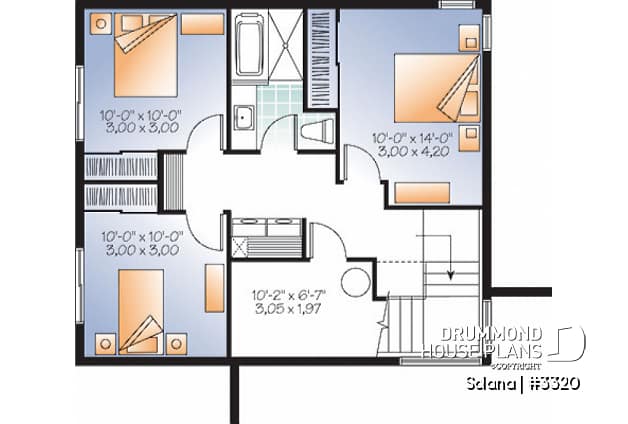 Basement - Small 3 bedroom budget conscious modern house plan, open floor plan, large kitchen with island and pantry - Solana