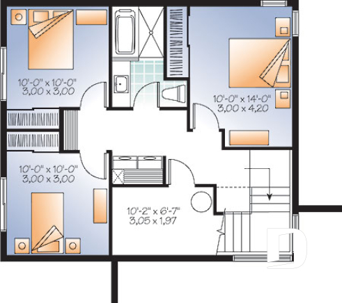 Basement - Small 3 bedroom budget conscious modern house plan, open floor plan, large kitchen with island and pantry - Solana