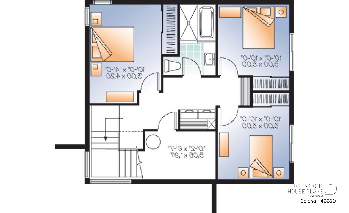 Basement - Small 3 bedroom budget conscious modern house plan, open floor plan, large kitchen with island and pantry - Solana