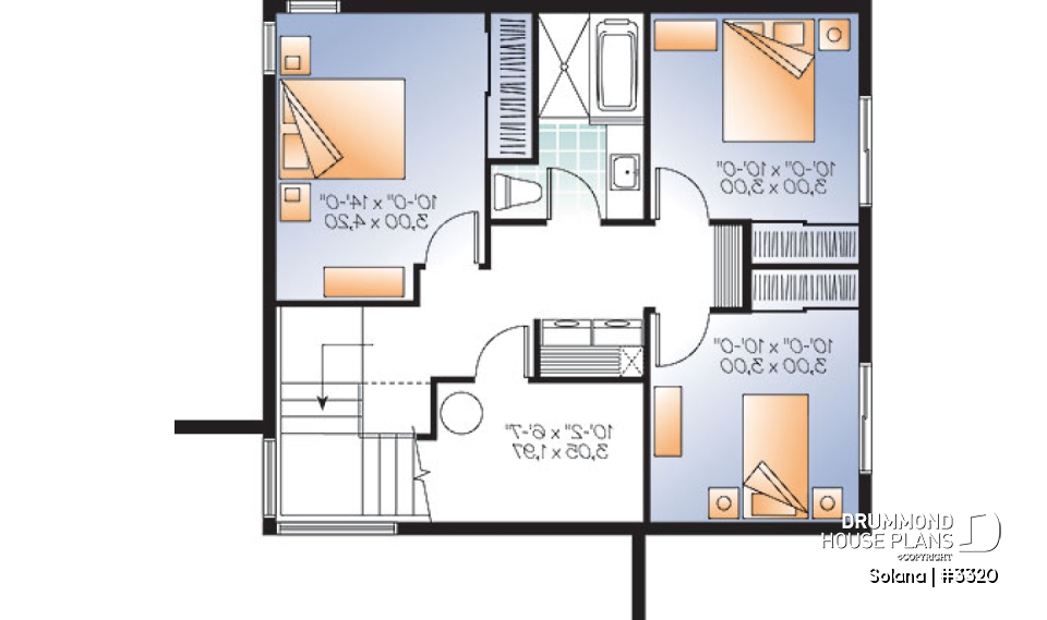 Basement - Small 3 bedroom budget conscious modern house plan, open floor plan, large kitchen with island and pantry - Solana