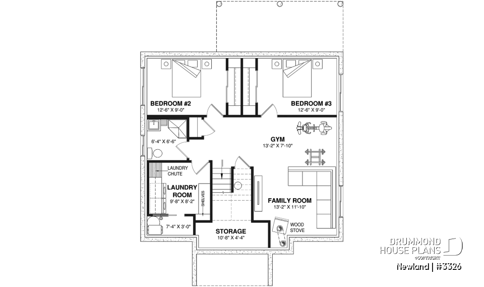 Finished basement (Optional $) - Small split level home, 1 to 3 beds, optional finished basement ($), 2 family rooms, wood burning stove, gym - Newland