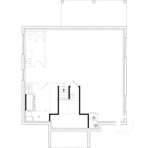 Unfinished basement - Small split level home, 1 to 3 beds, optional finished basement ($), 2 family rooms, wood burning stove, gym - Newland