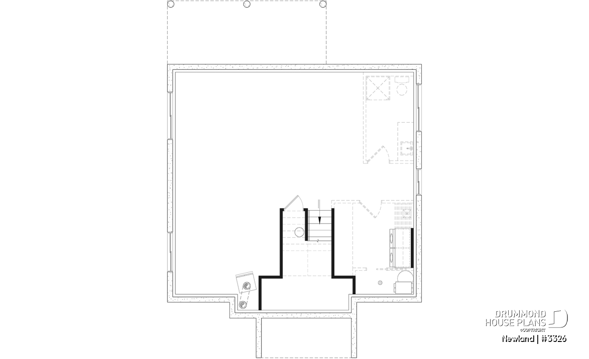 Unfinished basement - Small split level modern farmhouse, master suite on main floor, optional finished basement - Newland