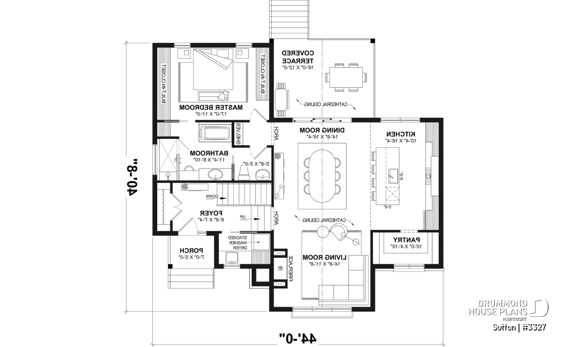1st level - Split-Entry Bungalow House Plan with 1 to 3 Bedrooms, 1.5 to 2.5 bath and Main-Floor Master Suite - Sutton
