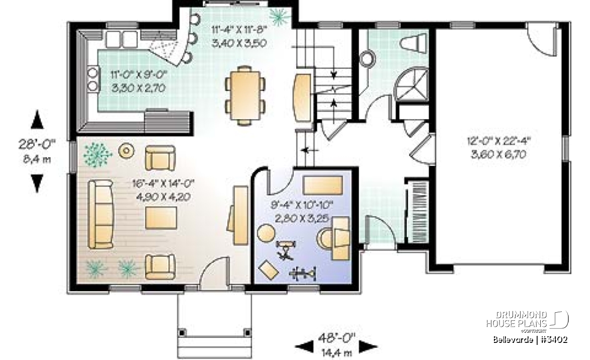 1st level - Bonus living area in attic, 3 bedrooms, walk-in in master bedroom, garage, home office - Bellevarde