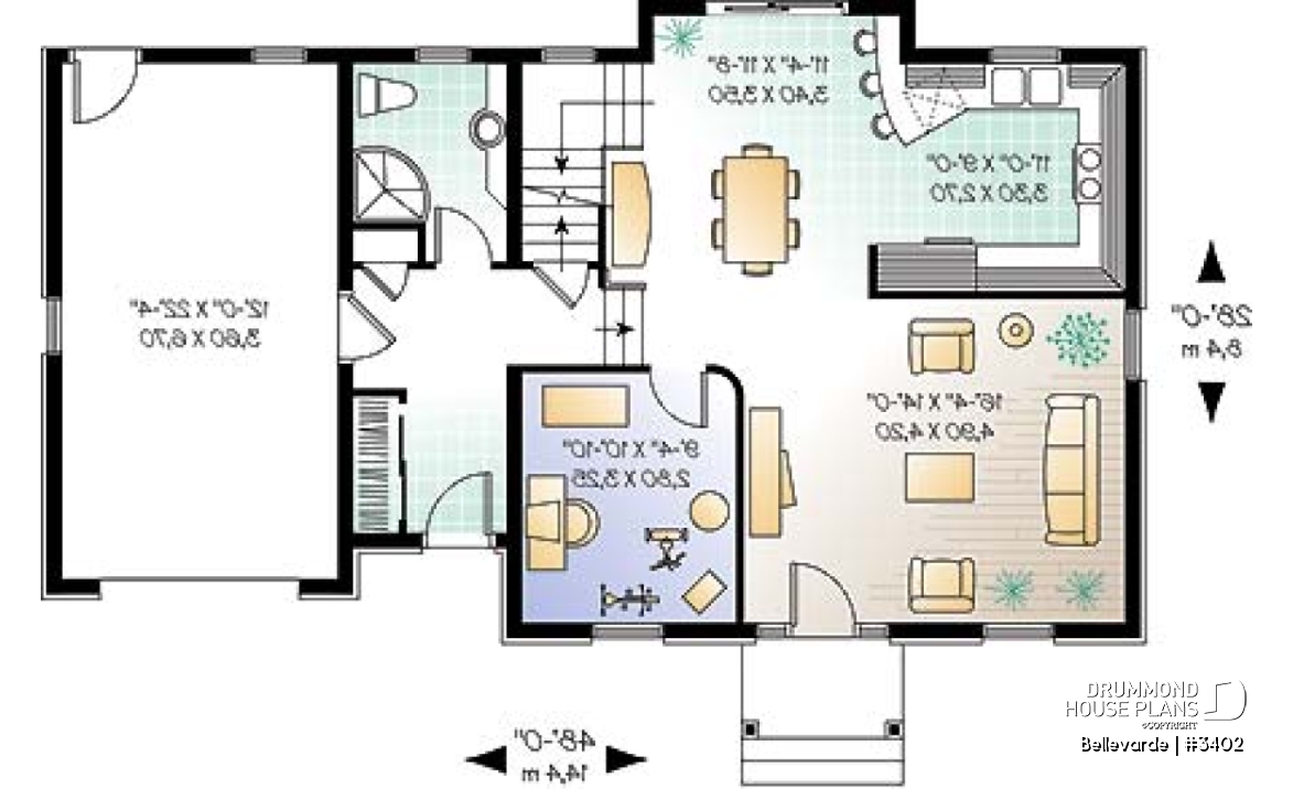 1st level - Bonus living area in attic, 3 bedrooms, walk-in in master bedroom, garage, home office - Bellevarde