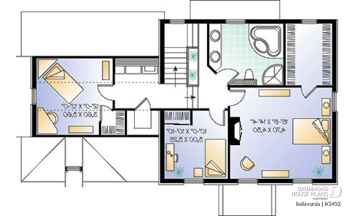2nd level - Bonus living area in attic, 3 bedrooms, walk-in in master bedroom, garage, home office - Bellevarde