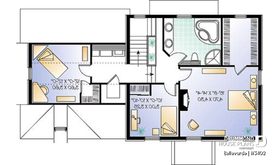 2nd level - Bonus living area in attic, 3 bedrooms, walk-in in master bedroom, garage, home office - Bellevarde