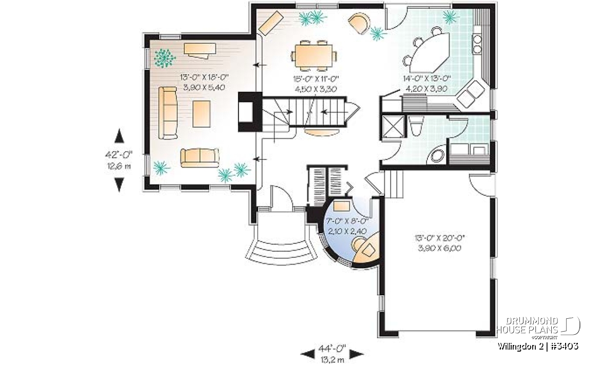 1st level - Classic 2-storey 3 bedrooms, large sunken family room with fireplace, garage, home office - Willingdon 2