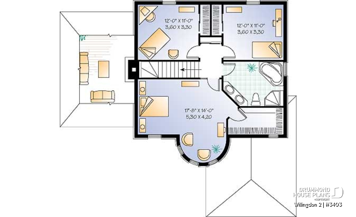 2nd level - Classic 2-storey 3 bedrooms, large sunken family room with fireplace, garage, home office - Willingdon 2