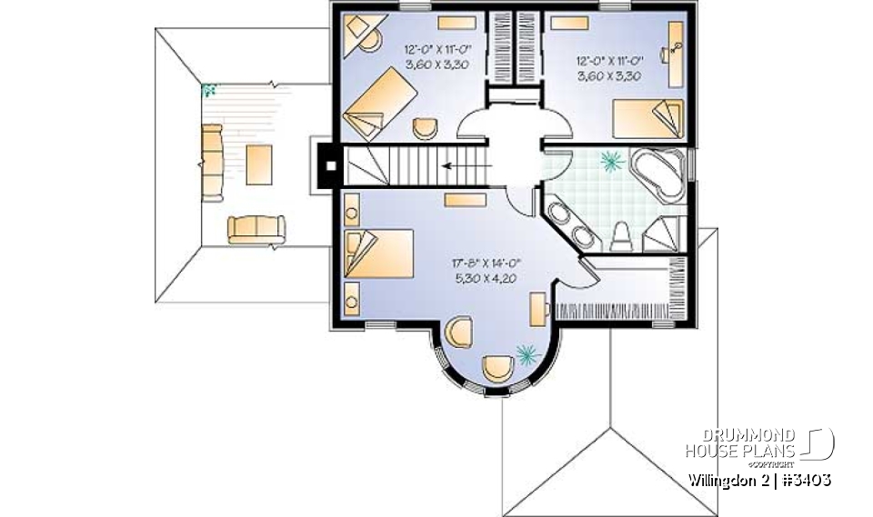 2nd level - Classic 2-storey 3 bedrooms, large sunken family room with fireplace, garage, home office - Willingdon 2