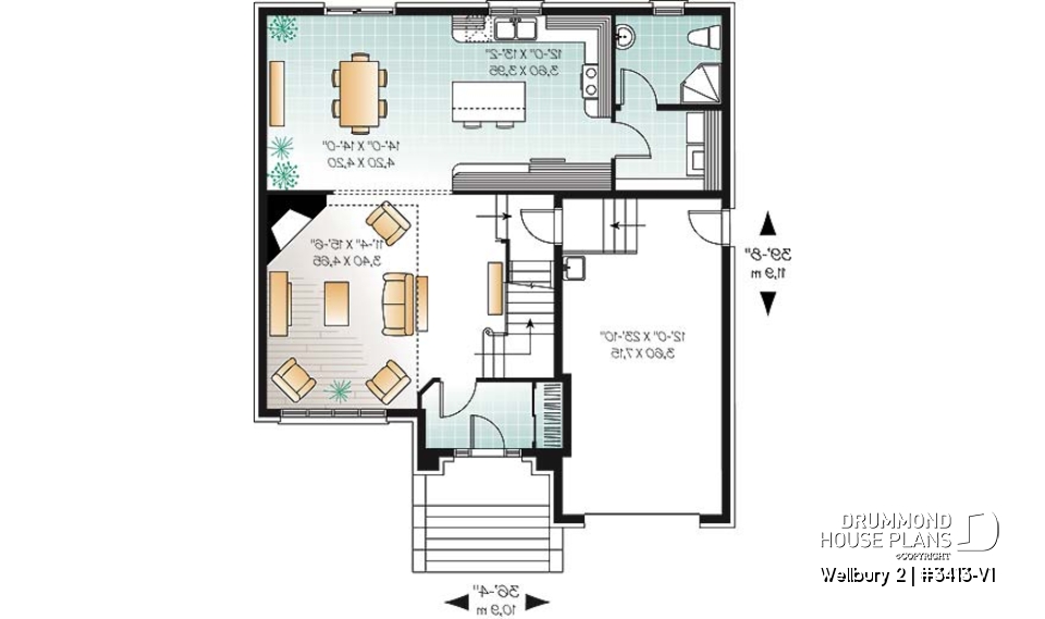 1st level - European style home design with 3 bedrooms, mezzanine and garage - Wellbury 2
