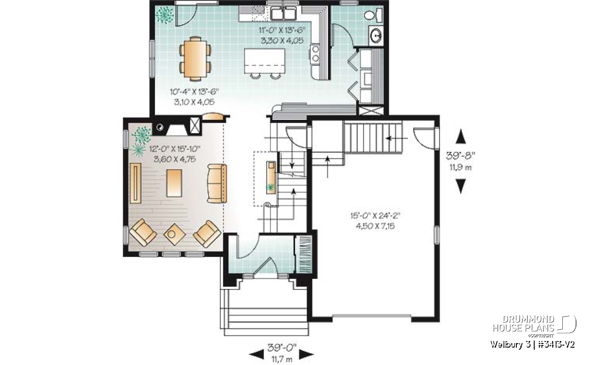 1st level - European style home with large master bedroom, open kitchen / dining concept, mezzanine overlooking the living - Wellbury 3