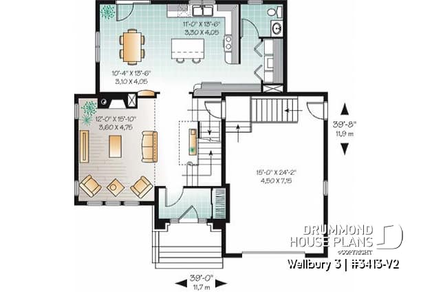 1st level - European style home with large master bedroom, open kitchen / dining concept, mezzanine overlooking the living - Wellbury 3