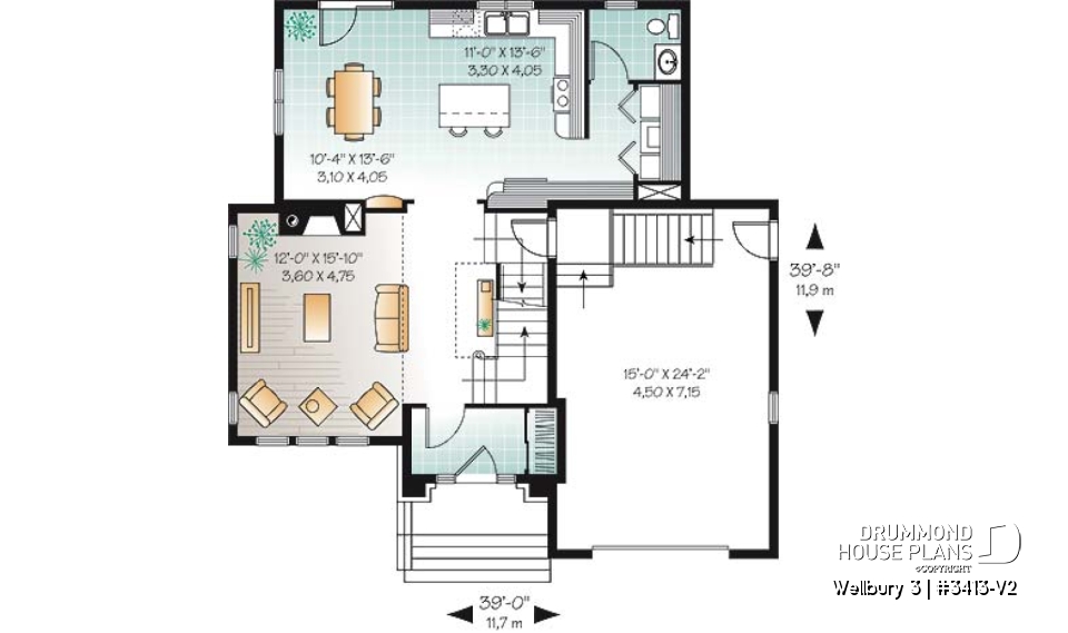 1st level - European style home with large master bedroom, open kitchen / dining concept, mezzanine overlooking the living - Wellbury 3
