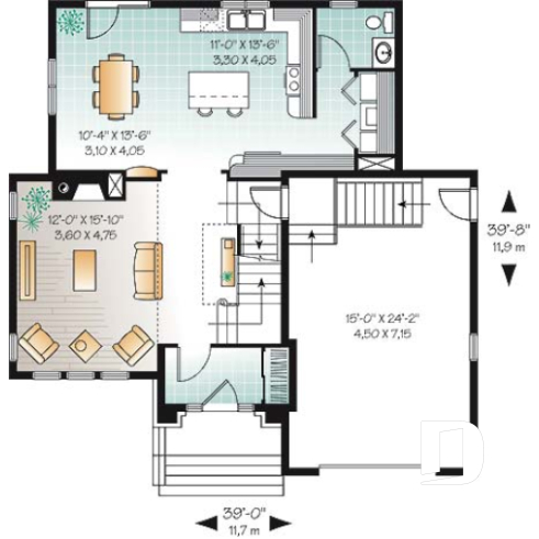 1st level - European style home with large master bedroom, open kitchen / dining concept, mezzanine overlooking the living - Wellbury 3