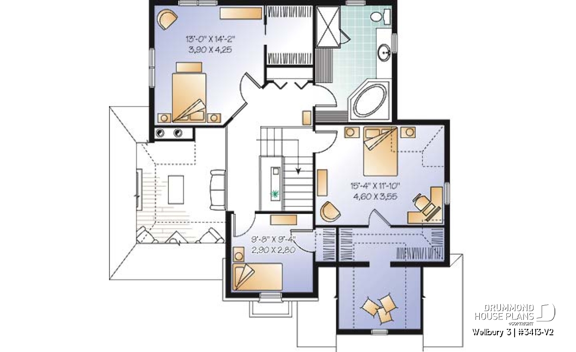 2nd level - European style home with large master bedroom, open kitchen / dining concept, mezzanine overlooking the living - Wellbury 3