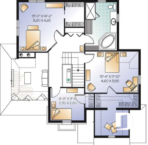 2nd level - European style home with large master bedroom, open kitchen / dining concept, mezzanine overlooking the living - Wellbury 3
