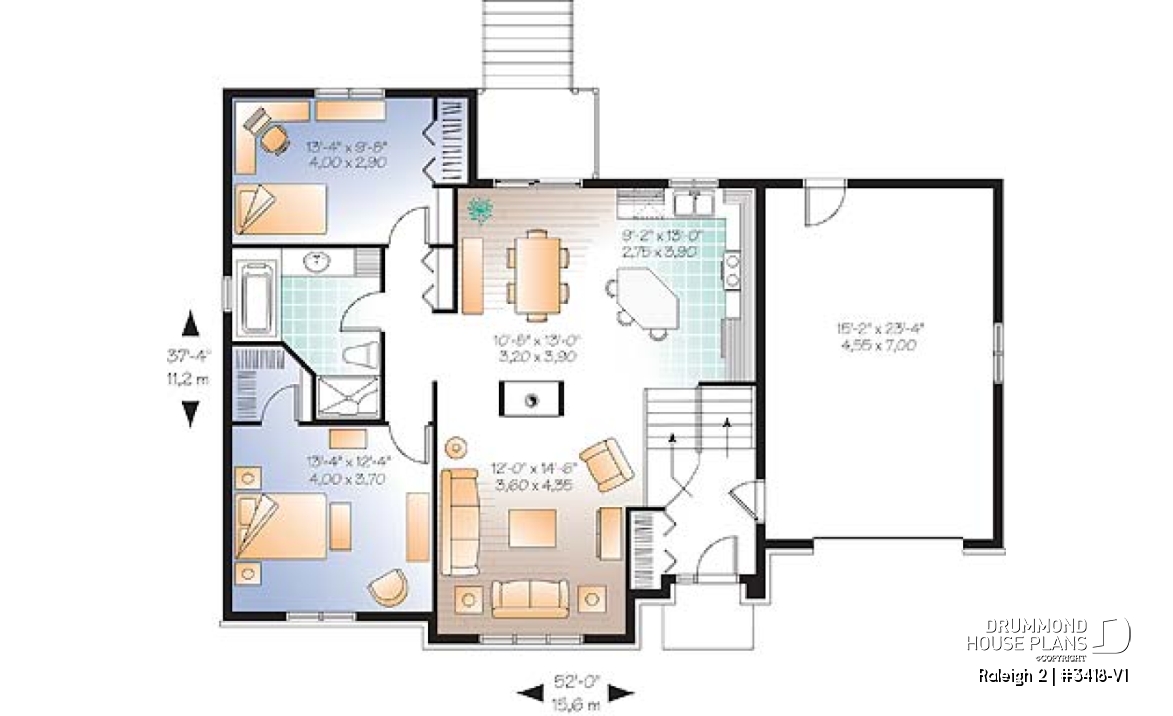 1st level - Split level country home, 2 to 4 bedrooms, 2 family rooms, central fireplace, ample storage, garage - Raleigh 2