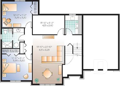 Basement - Split level country home, 2 to 4 bedrooms, 2 family rooms, central fireplace, ample storage, garage - Raleigh 2