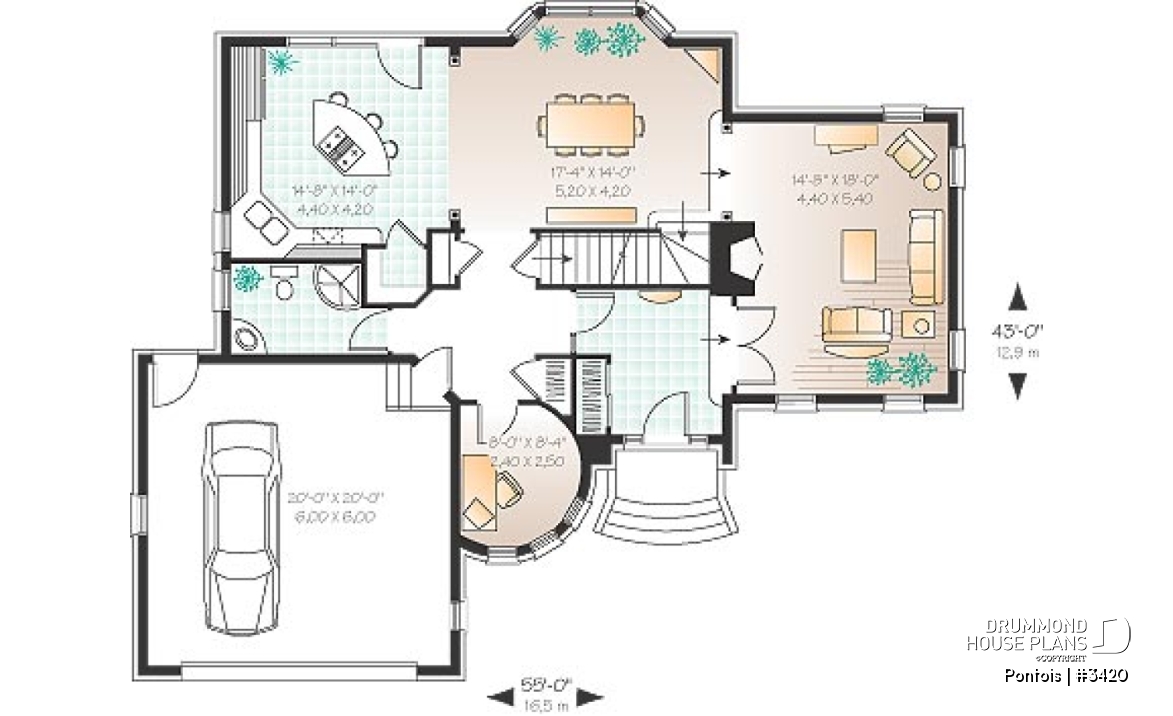 1st level - Beautiful master bedroom, 3 bedrooms, large living room kitchen with pantry and island, 2-car garage - Pontois
