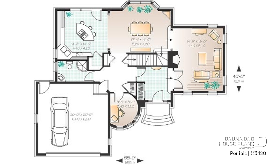 1st level - Beautiful master bedroom, 3 bedrooms, large living room kitchen with pantry and island, 2-car garage - Pontois