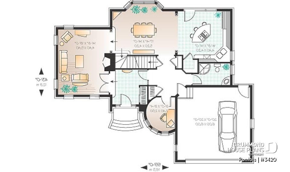 1st level - Beautiful master bedroom, 3 bedrooms, large living room kitchen with pantry and island, 2-car garage - Pontois