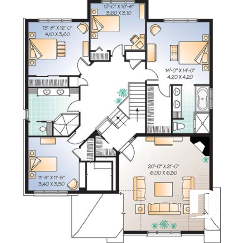 2nd level - 2 storey classical and stylish house designe, 4 to 5 bedrooms, luxurious master suite - Merisier