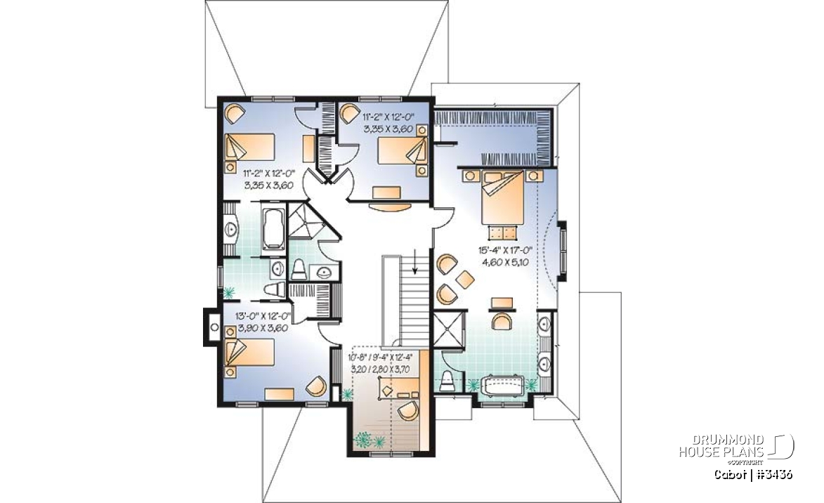 2nd level - European 5 bedroom with master suite &amp; great room - Cabot