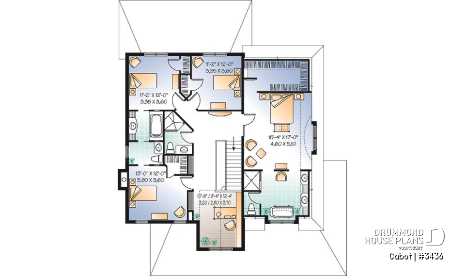 2nd level - European 5 bedroom with master suite &amp; great room - Cabot