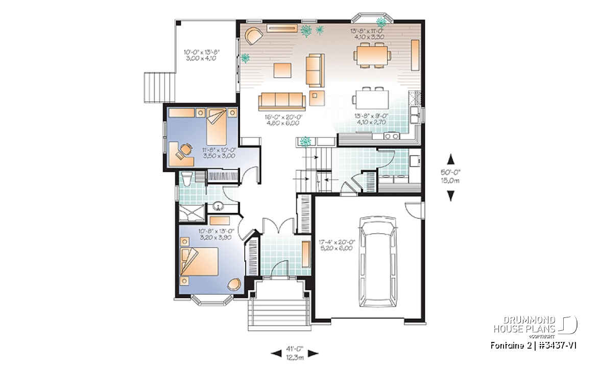 1st level - European style with terrace and  3 large bedrooms and garage - Fontaine 2