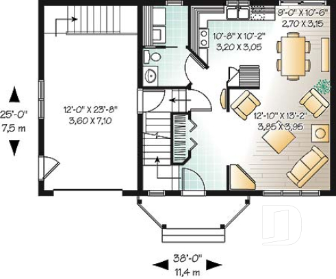 1st level - Functional open floor plan with 3 large bedrooms and a garage - Meslay