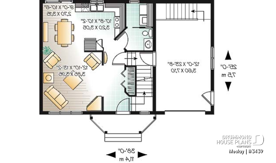 1st level - Functional open floor plan with 3 large bedrooms and a garage - Meslay