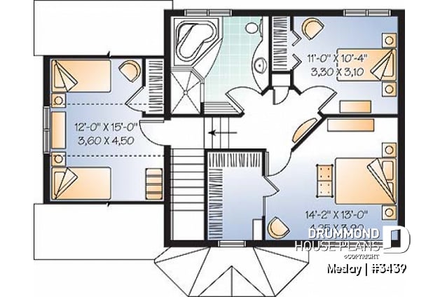 2nd level - Functional open floor plan with 3 large bedrooms and a garage - Meslay