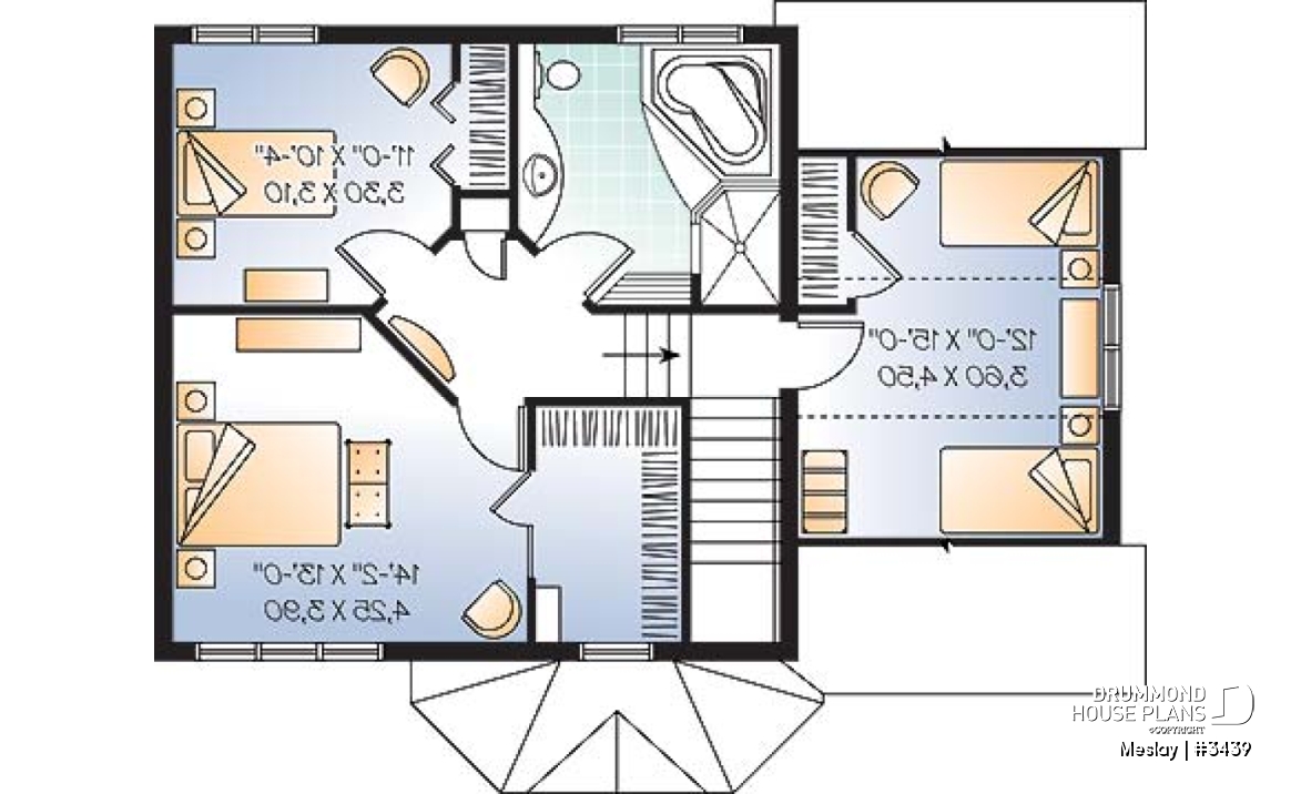 2nd level - Functional open floor plan with 3 large bedrooms and a garage - Meslay