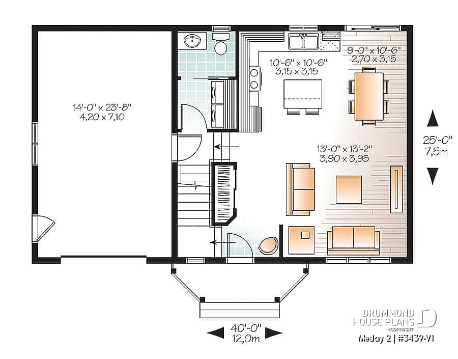 House Plan 3 Bedrooms 2 5 Bathrooms Garage 3439 V1 Drummond House   Plan House 3439 V1 1st Level 0aa58f26 