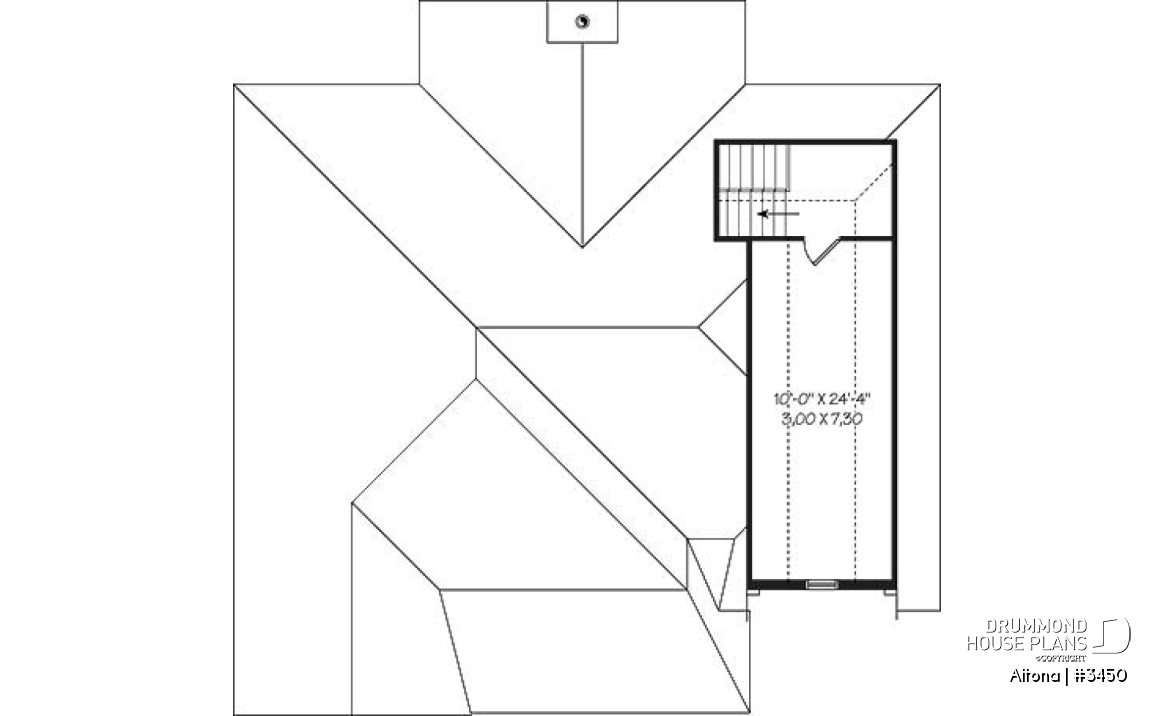Bonus space - Comfortable 2 bedroom bungalow house plan with formal dining room, fireplace, garage &amp; bonus space - Altona