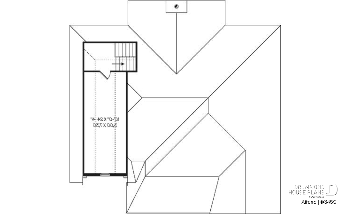 Bonus space - Comfortable 2 bedroom bungalow house plan with formal dining room, fireplace, garage &amp; bonus space - Altona