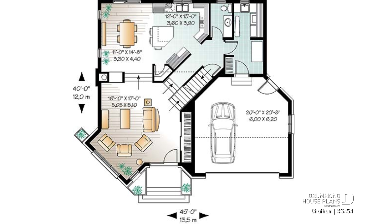1st level - Stately European 3 bedroom with mezzanine and double garage, cathedral ceiling, sunken living - Chatham