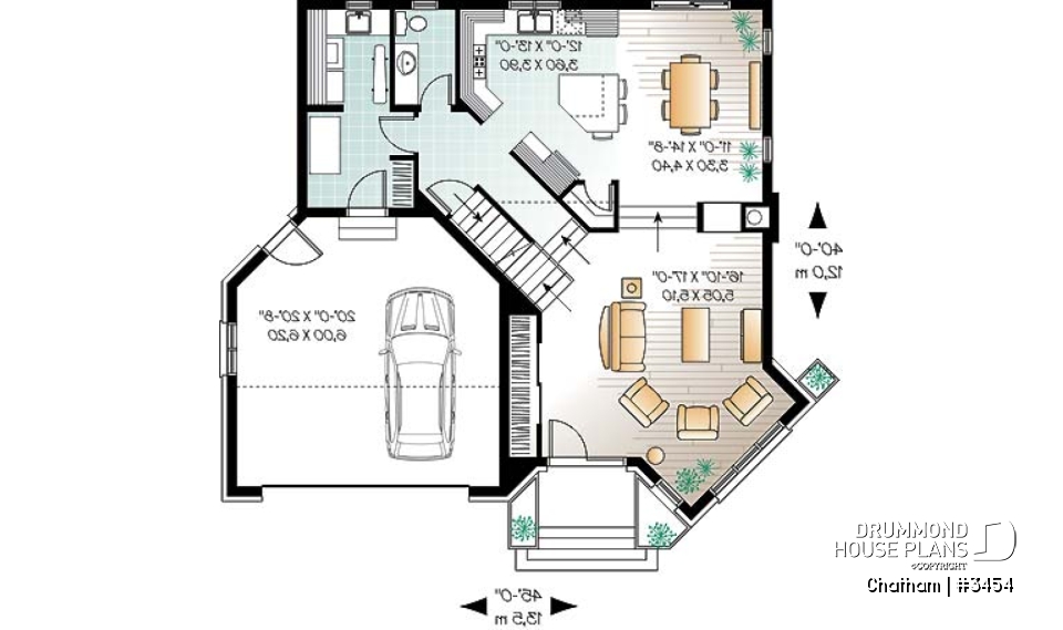 1st level - Stately European 3 bedroom with mezzanine and double garage, cathedral ceiling, sunken living - Chatham