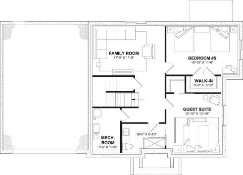 Finished basement (Optional $) - Spacious house plan, 4+ bedrooms, large garage, office, master suite, optional finished basement ($) - Gloria