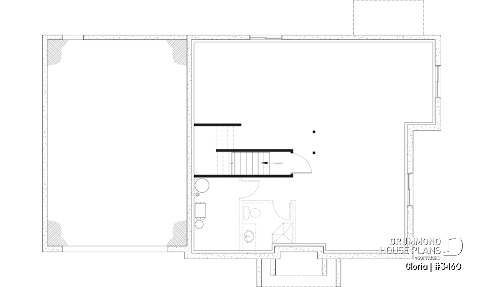Unfinished basement - Spacious house plan, 4+ bedrooms, large garage, office, master suite, optional finished basement ($) - Gloria