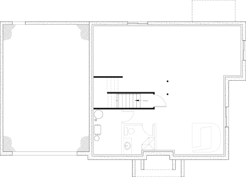 Unfinished basement - Spacious house plan, 4+ bedrooms, large garage, office, master suite, optional finished basement ($) - Gloria