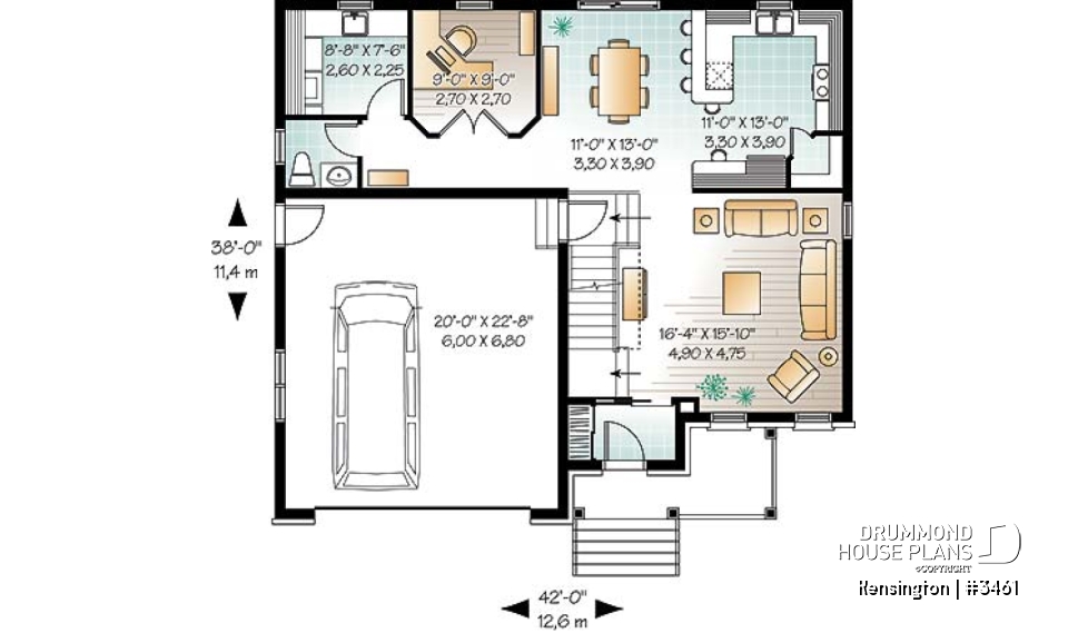 1st level - Country style home with 4  to 5 beds, game room, home office, kitchen with pantry, 2-car garage - Kensington