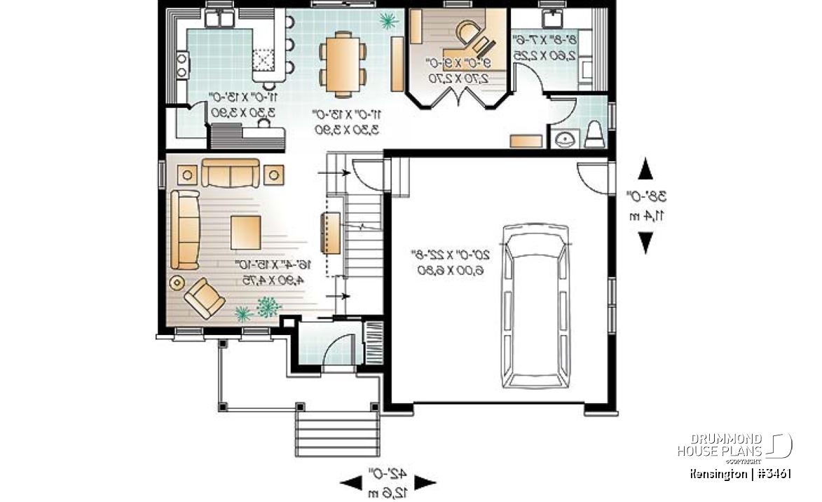 1st level - Country style home with 4  to 5 beds, game room, home office, kitchen with pantry, 2-car garage - Kensington