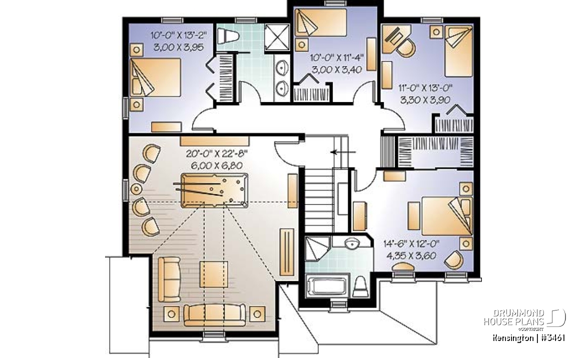 2nd level - Country style home with 4  to 5 beds, game room, home office, kitchen with pantry, 2-car garage - Kensington
